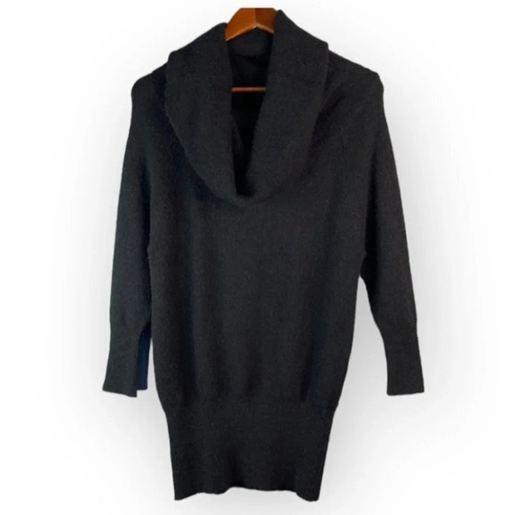 KENDALL & KYLIE Mohair Wool Blend Sweater Cowl Neck Black Off The Shoulder XS - Picture 2 of 11